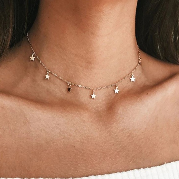 Jewelry - 4 for $20 Starry Choker Necklace (Gold)